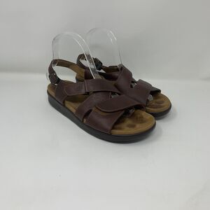 SAS Tripad Comfort Shoes Womens Size 8M Brown Leather Slingback Sandals USA
